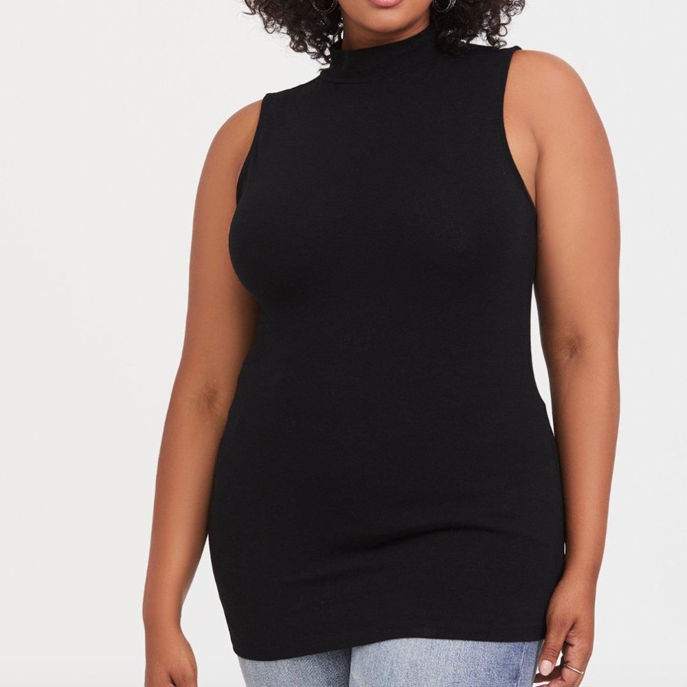 Torrid Foxy Black Mock Neck Tank